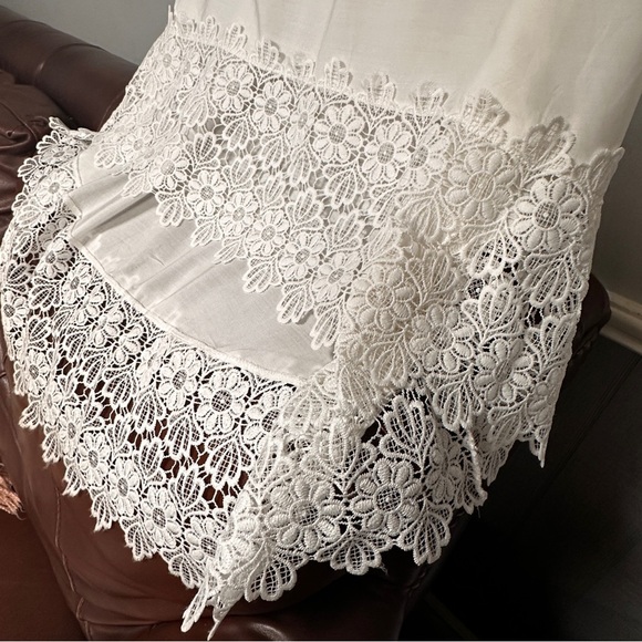 Solitaire Swim Bohemian Off The Shoulder White Lacey Dress / Cover up , M - Picture 8 of 16